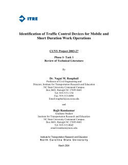 Identification of Traffic Control Devices for Mobile and Short Duration