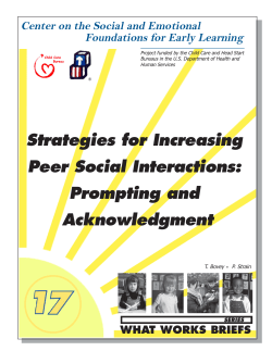 Strategies for Increasing Peer Social Interactions