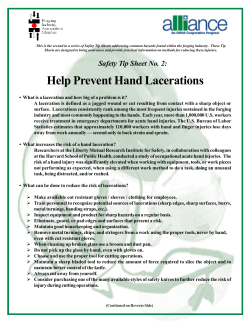 Help Prevent Hand Lacerations - Forging Industry Association