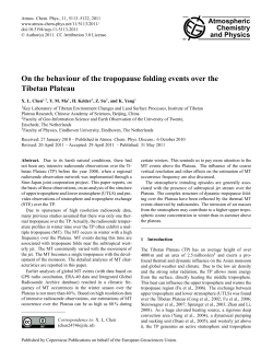 On the behaviour of the tropopause folding events over the Tibetan