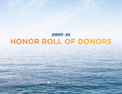 honor roll of donors - UCSD Annual Report
