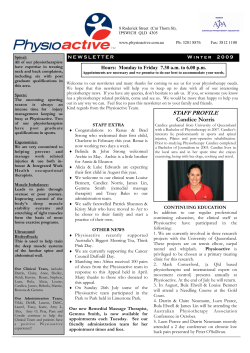 Physioactive Newsletter