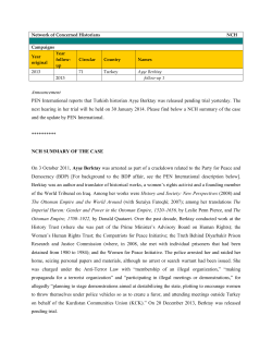 Announcement PEN International reports that Turkish historian Ayşe