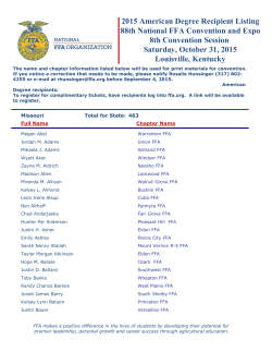 2015 American Degree Recipient Listing 88th National FFA