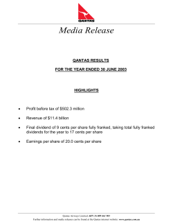 Media Release - Results for Year ended 30 June 2003