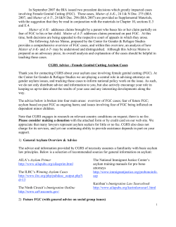 In September 2007 the BIA issued two precedent decisions which