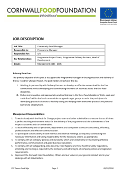 Fifteen Job Description - Cornwall Food Foundation