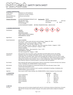 safety data sheet - PROtech Pool Supplies 1-888-251-5067