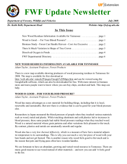 FWF Update Newsletter - University of Tennessee Institute of