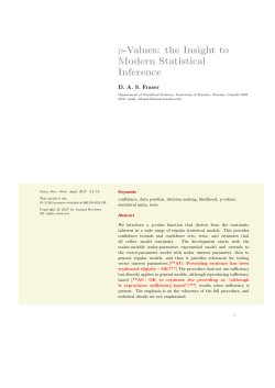 p-Values: the Insight to Modern Statistical Inference