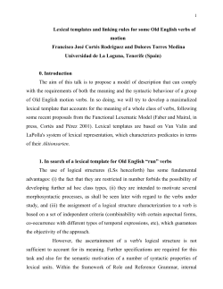 Lexical templates and linking rules for some Old English verbs of