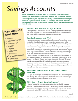 Savings Accounts - Geneseo Migrant Center