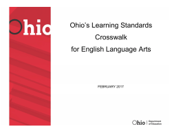 Ohio`s Learning Standards Crosswalk for English Language Arts