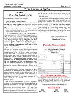 Fifth Sunday of Easter The WAY: Living Spiritual Sacrifices