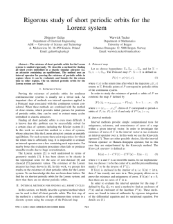 Rigorous Study of Short Periodic Orbits for the