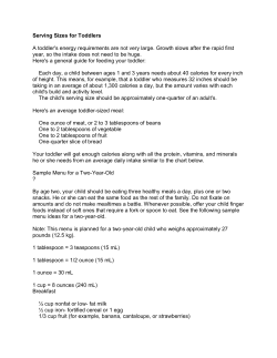 Serving Sizes and Sample Menu for Toddlers