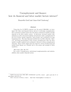 Unemployment and finance: how do financial and labor market