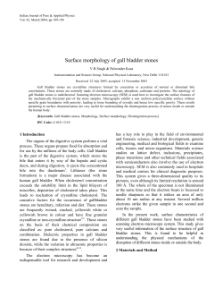 Surface morphology of gall bladder stones