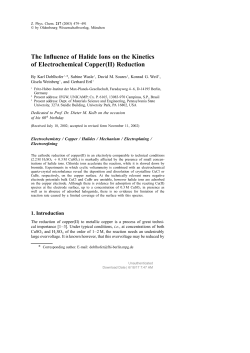 The Influence of Halide Ions on the Kinetics of