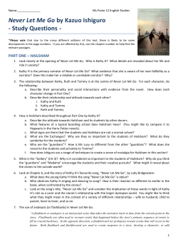 Never Let Me Go by Kazuo Ishiguro - Study Questions