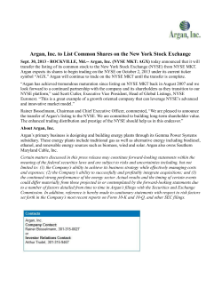 Argan, Inc. to List Common Shares on the New York Stock Exchange