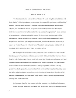 Crises of the Spirit: Dante and Bellow