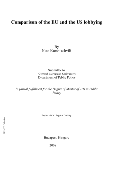 Comparison of the EU and the US lobbying