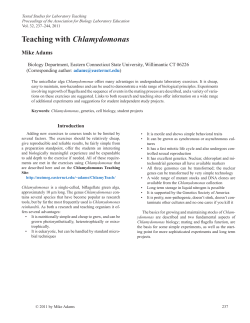 Teaching with Chlamydomonas - Association for Biology Laboratory