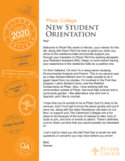 Hey! Welcome to Pitzer! My name is Hernan, your mentor for this fall