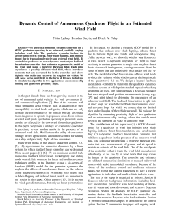 Dynamic Control of Autonomous Quadrotor Flight in an Estimated