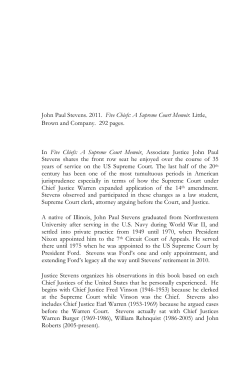 John Paul Stevens. 2011. Five Chiefs: A Supreme Court Memoir