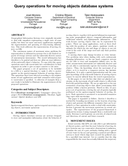Query operations for moving objects database