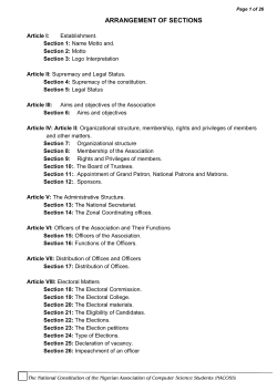 ARRANGEMENT OF SECTIONS