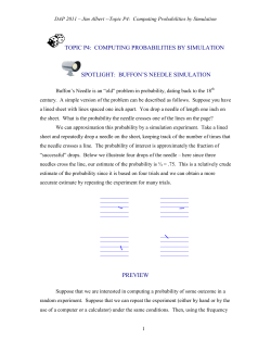 TOPIC P4: COMPUTING PROBABILITIES BY SIMULATION