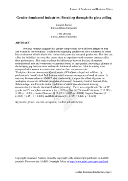 Gender dominated industries: Breaking through the glass