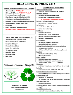 Recycling in Miles City - Miles City Chamber of Commerce