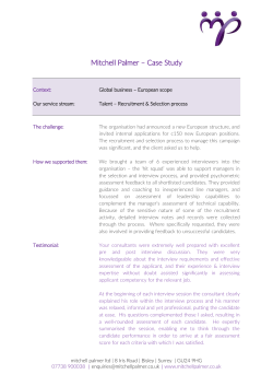 Talent &ndash; Recruitment and Selection Process