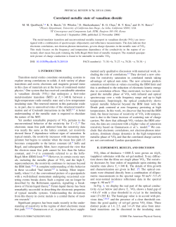Correlated metallic state of vanadium dioxide - UCSD