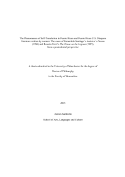 The Phenomenon of Self-Translation in Puerto Rican and Puerto