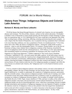 Indigenous Objects and Colonial Latin America