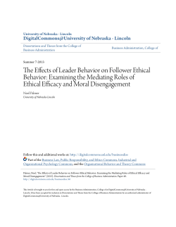 The Effects of Leader Behavior on Follower Ethical Behavior