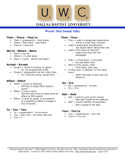 Words That Sound Alike - Dallas Baptist University