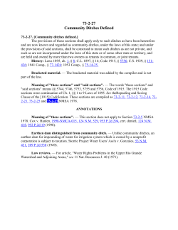 73-2-27 Community Ditches Defined