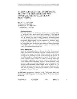 and Consequences of Electronic Monitoring