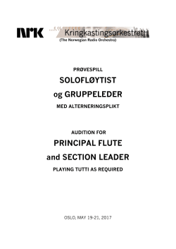 SOLOFL&Oslash;YTIST og GRUPPELEDER PRINCIPAL FLUTE and