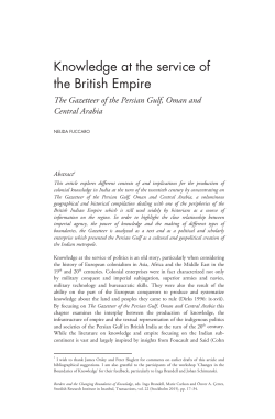 Knowledge at the service of the British Empire: The Gazetteer of the