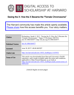 Sexing the X: How the X Became the &ldquo;Female Chromosome&rdquo; The