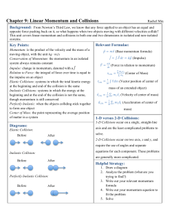Chapter 9: Linear Momentum and Collisions