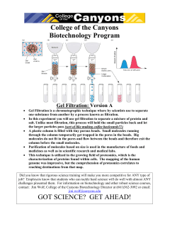 Gel Filtration vA - College of the Canyons