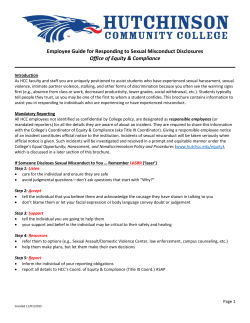 Employee Guide for Responding to Sexual Misconduct Disclosures